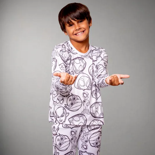 Pijama Infantil Manga Longa Spiderman Unissex