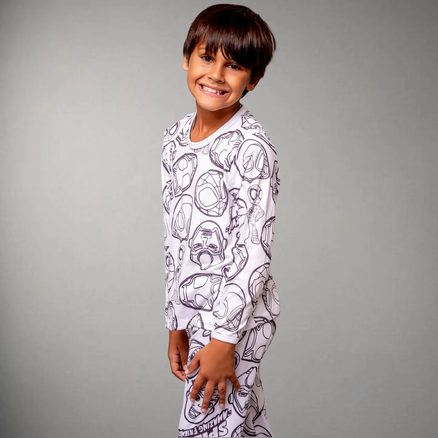 Pijama Infantil Manga Longa Spiderman Unissex