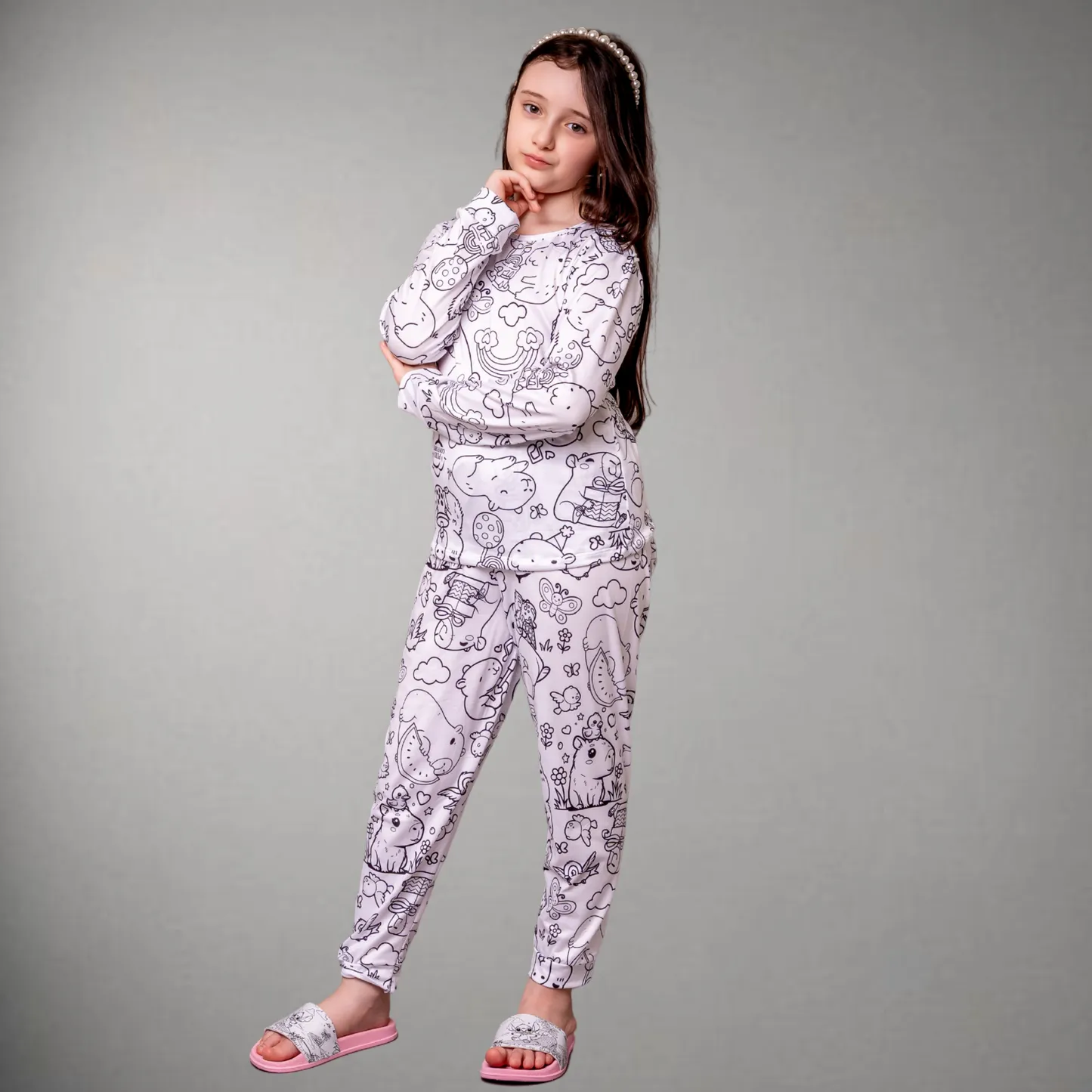 Pijama Infantil Manga Longa Capivara Unissex