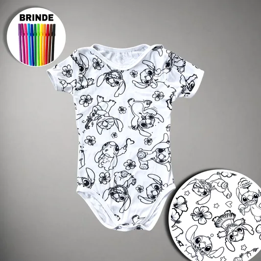 Body Bebê Stitch Unissex