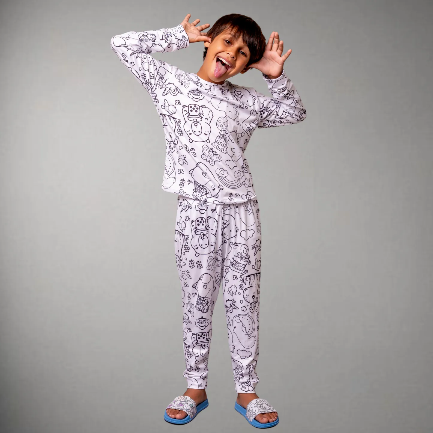 Pijama Infantil Manga Longa Capivara Unissex