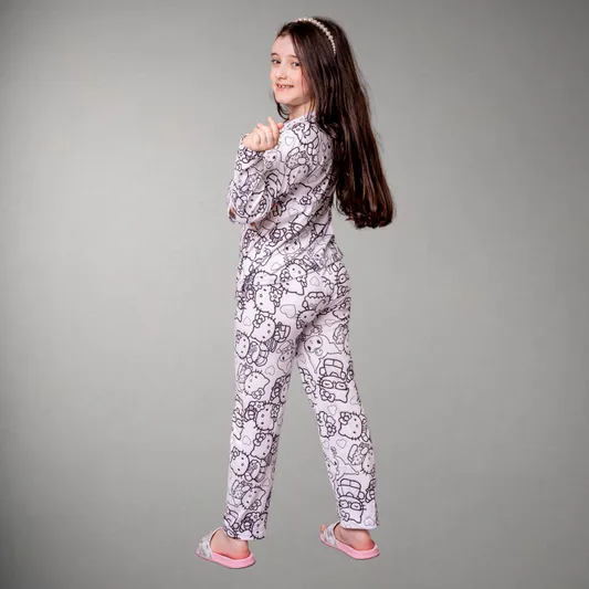 Pijama Infantil Manga Longa Hello Kitty Unissex