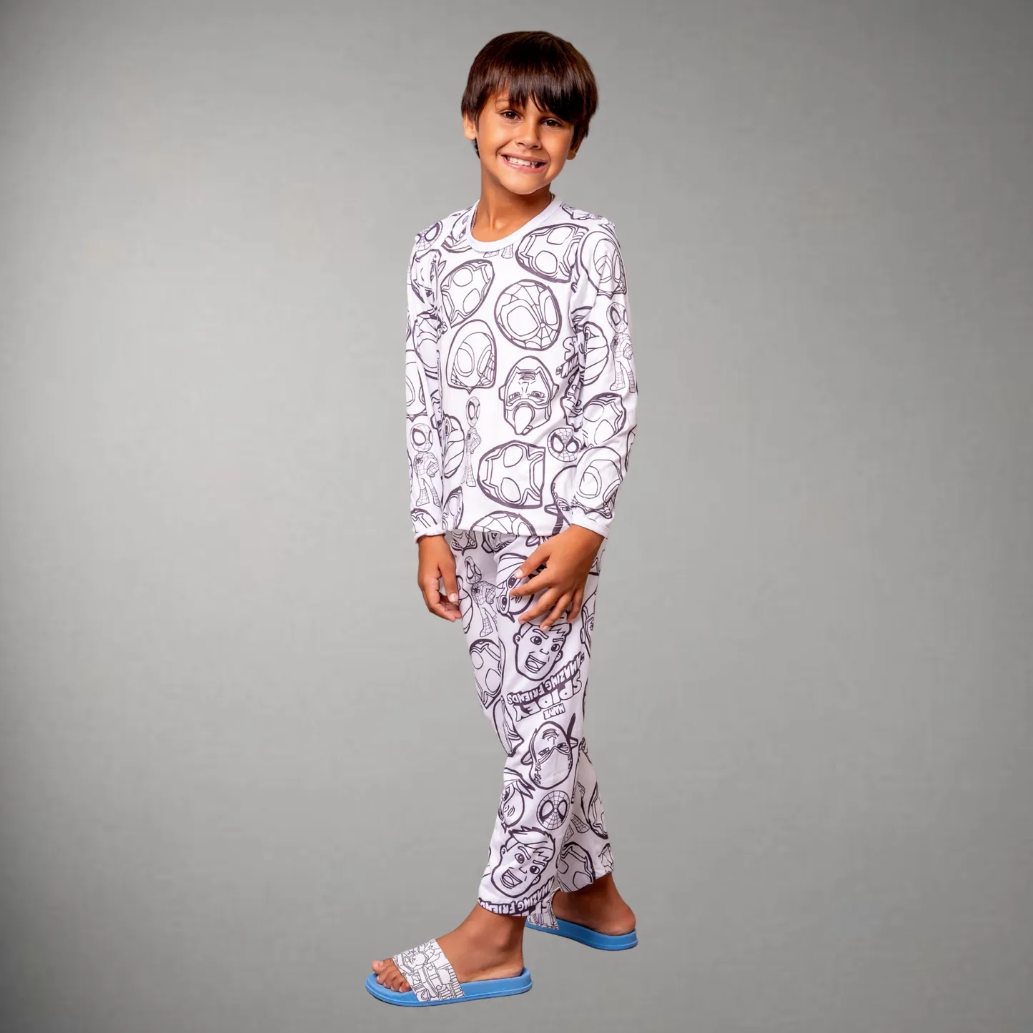 Pijama Infantil Manga Longa Spiderman Unissex