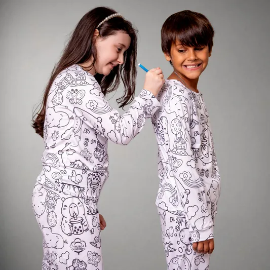 Pijama Infantil Manga Longa Capivara Unissex