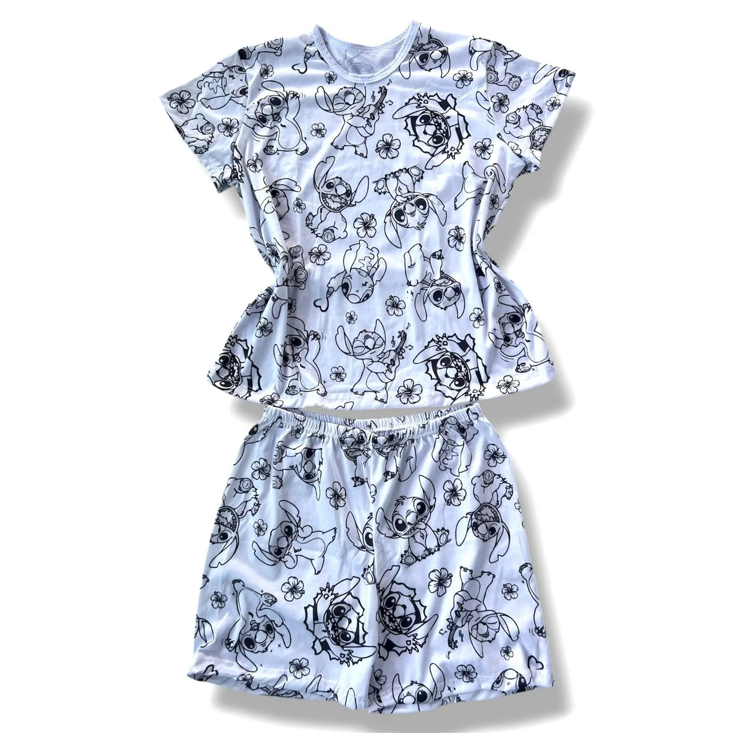 Pijama Adulto Manga Curta Stitch Unissex